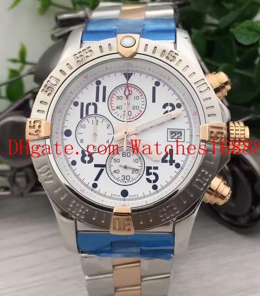 

3 color super avenger ii a13371 black arabic dial chronograph quartz mens watch rose gold stainless steel men's sport watches, Slivery;brown