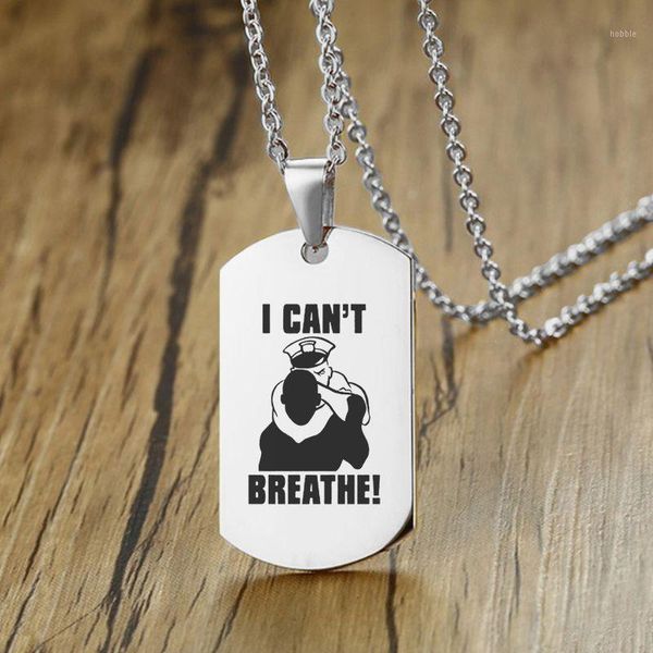 

10pc/lot men's necklace i cant breathe chain stainless steel necklace 2020 necklace for women girl21, Silver