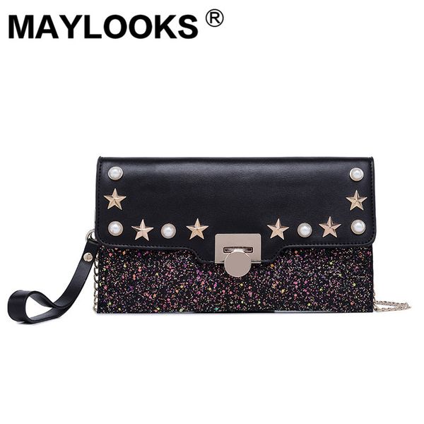 

2019 new one-shoulder lock small square bag fashion women's clutch bag korean version of the messenger m-as838