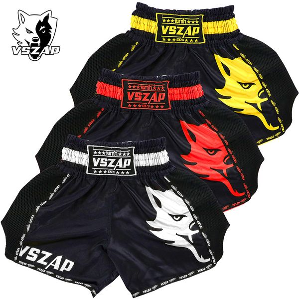 

vszap muay thai pants men's boxing pants printing shorts fight grappling short polyester kick gel boxing thai shorts, Blue