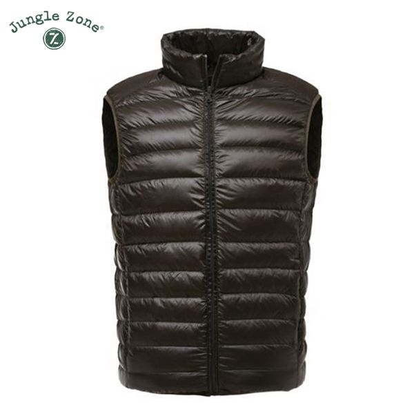 

men winter duck down vest mens casual sleeveless jackets ultralight 90% white duck down vests men's new warm outwear waistcoat, Black