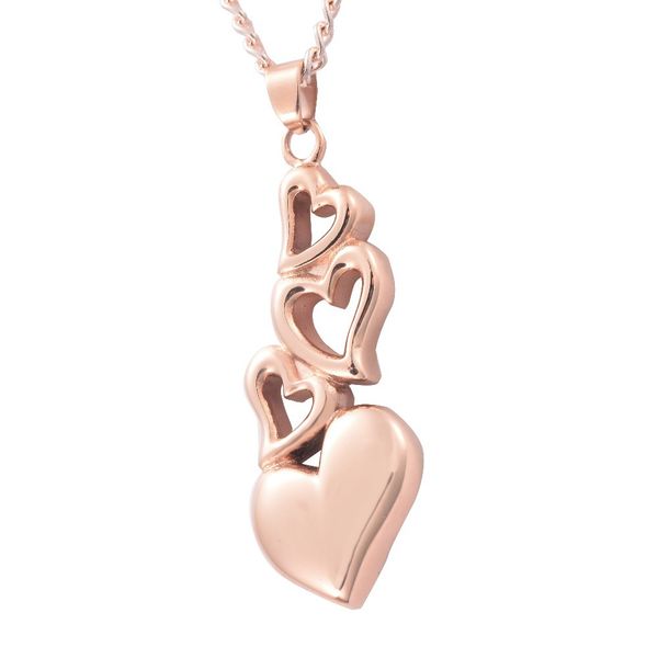 

2020 aj new stainless steel 3 heart love perfume bottle heart peach pendant jewelry for girlfriend gift, Silver