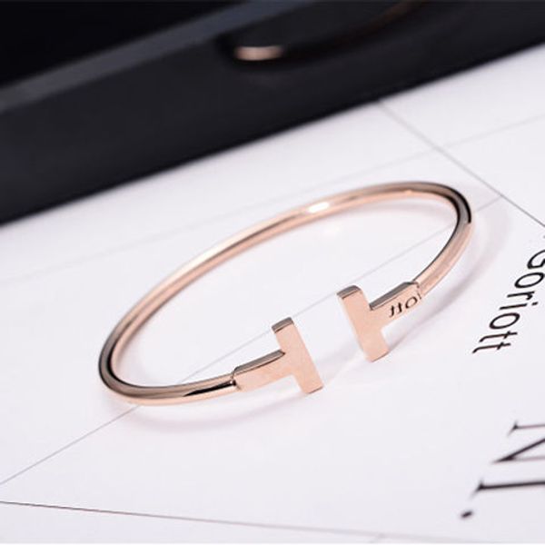 

Классический Дизайнерский Браслет Стерлингового Серебра 925 Браслет Двойной T Жен