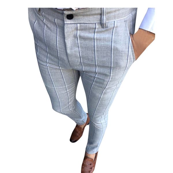 

men's trousers slacks fashionable striped leg trousers men's suit high-end business slim pants for men with small feet, Black