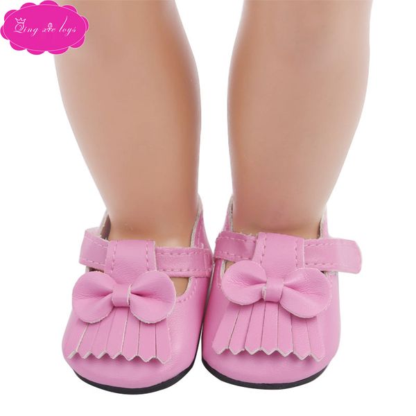 

amazon sells pink fringed bow-tie leather shoes as an 18-inch american doll shoe accessory