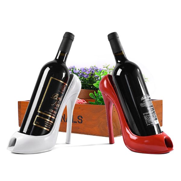 

high heel shoe wine rack wine bottle holder stylish rack gift basket accessory home kitchen bar tools red storage holder