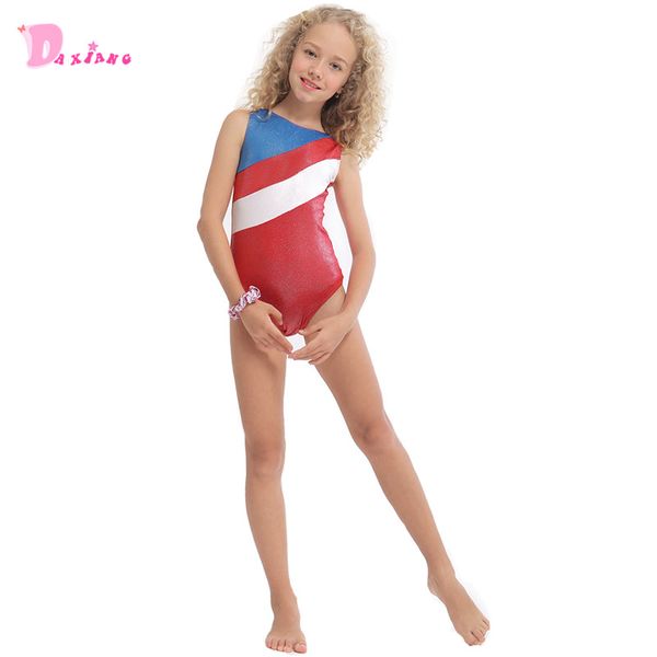 

girls kids gymnastics leotards dance wear children red stripes sleeveless gymnastics play wear children activewear jumpsuit
