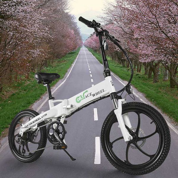 

electric bicycle 48v10a lithium battery 20 "foldable aluminum voltage 500w strong abic snow / beach and bicycle, Silver;blue