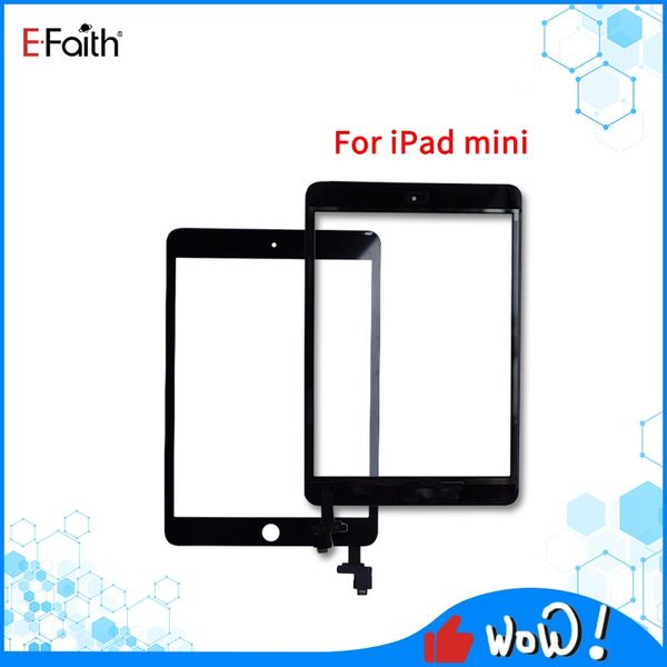 

black and white touch screen for ipad mini 1 2 touch digitizer screen assembly +ic + home button flex cable + adhesive sticker