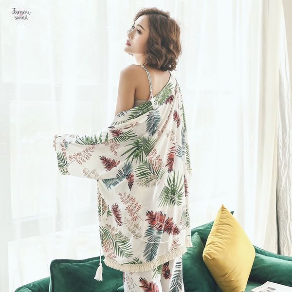 

женщины полиэстер новый pajama наборы женщин 3 шт сна lounge хлопок sexy весна осень pijama ночное цветок плюс размер tracksuit, Black;red