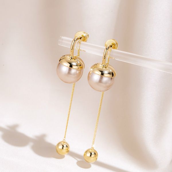

ювелирные изделия корейского сымитированного pearl длинной кисточка ball drop серьга мода u-образные двухсторонняя золотой цвет мотаться сер, Silver