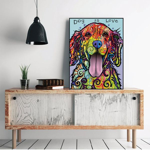 

modern abstract colorful dog home decor handpainted &hd print oil painting on canvas wall art canvas pictures 200117