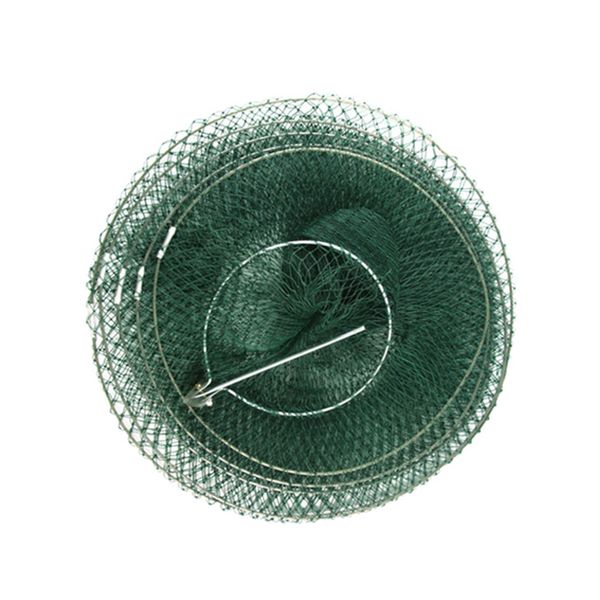 

fishing net green durable folding fishnet shrimp cage crawfish fish line waterproof quick dry practical steel wire movement