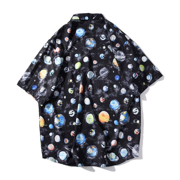 

men summer hawaiian shirt short sleeve turn-down collar blouse slim fit party shirts for men 2020 camisa masculina, White;black