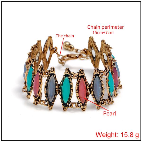

wholesale-fashion alloy jewelry ethnic style hollow horse eye bracelet overseas, Black