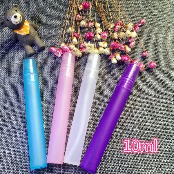 

10ml travel portable perfume bottle frosted color spray bottles empty cosmetic containers 10ml perfume empty atomizer plastic pen