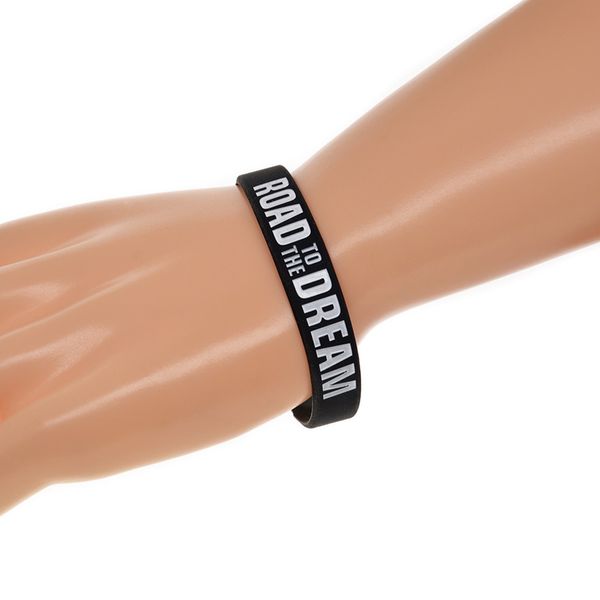 

дорога к мечте мягкий силиконовый браслет вдохновляющая рука с модным спортивным браслетом для женщин аксессуары, Golden;silver