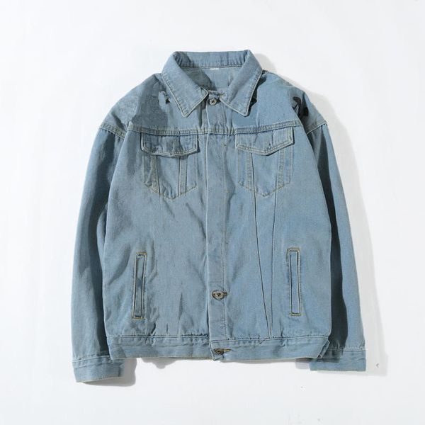 

men's denim jacket fashion designer jacket brand slim motorcycle causal men and women denim jacket hip hop vintage style sky blue denim