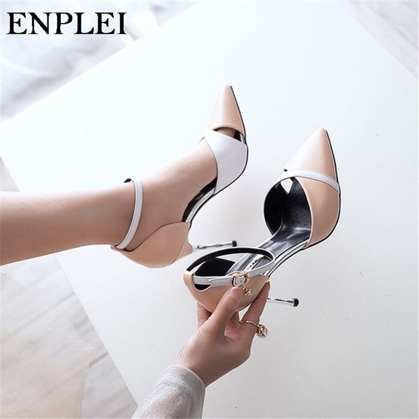 

enplei pumps women fashion wedding shoes ladies party sandals summer woman 6 cm thin heels size 34-39, Black