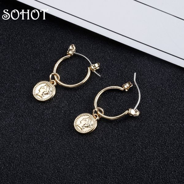 

sohot горячие продажи женский новые серьги хооп exquisited компактное золото серебро цвет женщины jeweley аксессуары для anniversary gift, Golden;silver