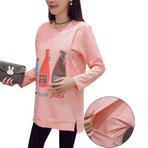 

pregnancy shirt winter breastfeeding clothes maternity cotton women t-shirts pregnant women funny t shirts long sleeve jacket, White