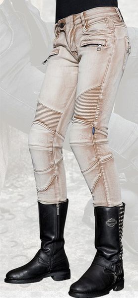 

light spring and summer slim straight uglybros jeans motorcycle protection pants women's jeans road moto riding pants