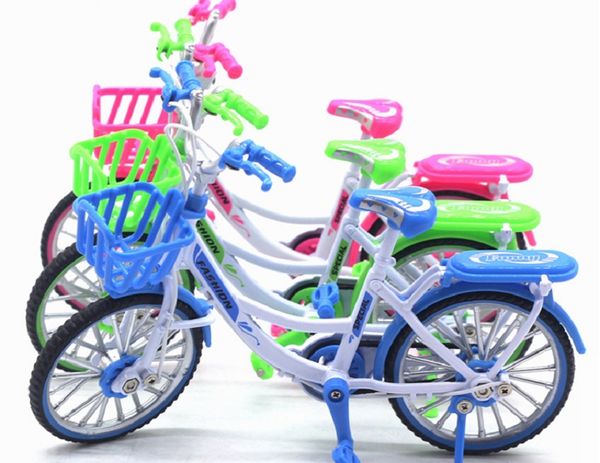 Lega mini giocattolo biciclette - Finger Bike per Collezioni (Ladies' Bicicletta Verde / rosa / blu))