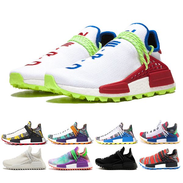 

new human race creme x nerd solar pack homecoming running shoes pharrell williams afro hu trail core black trainers men women sports sneaker