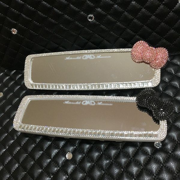 

muniuren 1pcs diamond bowknot car interior rearview mirror decoration crystal car rearview mirror for girls auto accessories