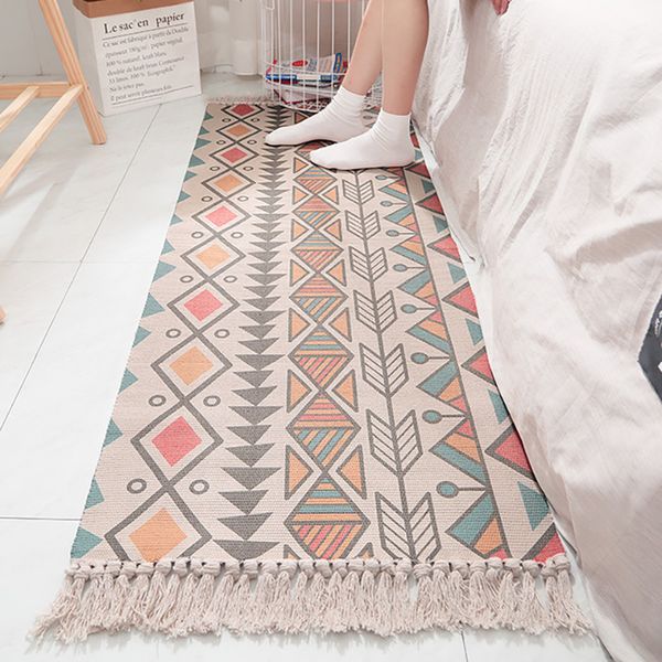 

retro carpet linen tassel woven blanket carpet floor mat door bedroom rug cotton geometric sofa living room home decorative rugs