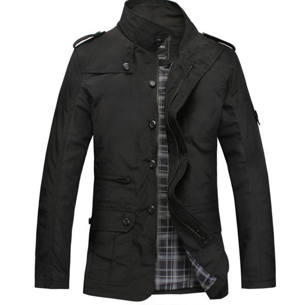 

casual men's jacket spring army jacket windbreak men coats winter male outerwear autumn overcoat waterproof khaki, Black;brown