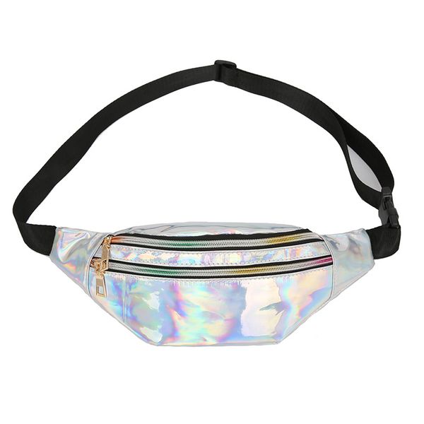 

waist packs silver pink chest fanny women female belt bag bags geometric black laser waist pouch phone pack nfiwm, Red;black