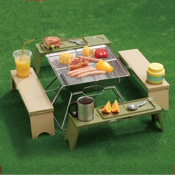 Travel Plastic Outdoors Folding Picnic Table Small And Exquisite