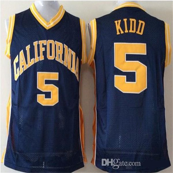 

mens california golden bear jason kidd college basketball jersey vintage #5 jason kidd navy blue shirts university 100% stitched jerseys, Black