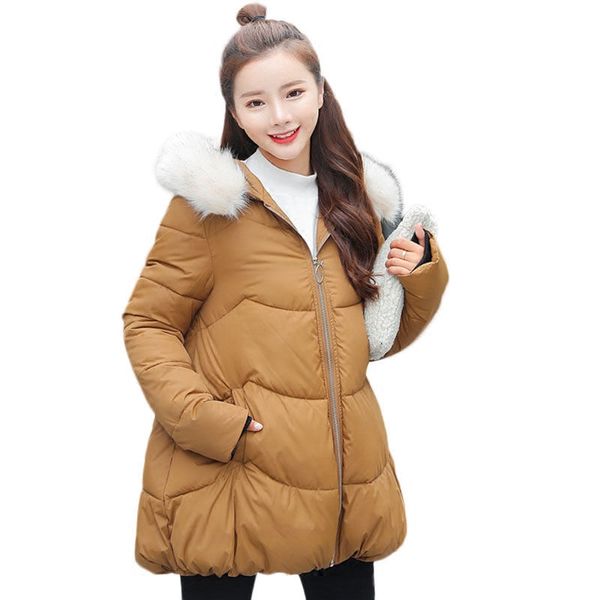 

winter cotton down jacket women parka loose cute thicker hooded winter coats womens parkas outerwear plus size ladies coats q879, Black
