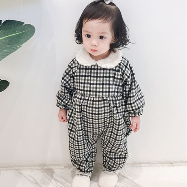 

lattice autumn winter coat jumpsuit baby girl clothes newborn snowsuit warm romper cotton jackets girl snow wear baby bodysuit gps