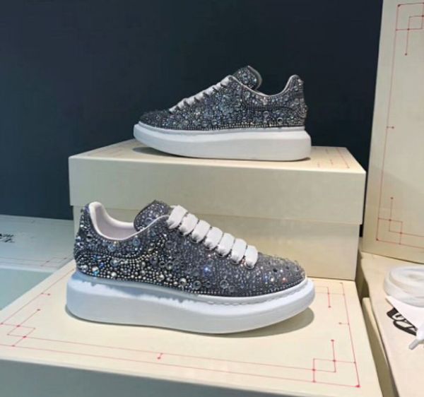 

2020 luxury designer shoes womens mens trainers white leather platform shoes flat casual party wedding shoes suede sports sneakers, Black
