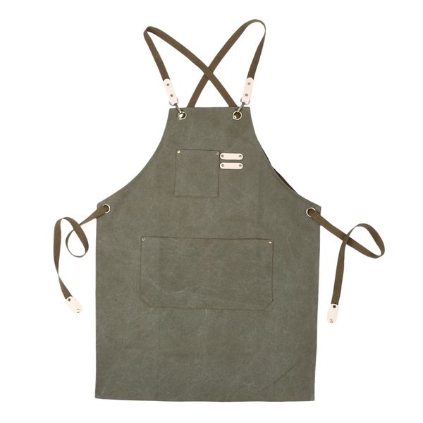 

denim canvas wear apron / painting / hairdressing barista restaurant apron anti-dirty overalls green