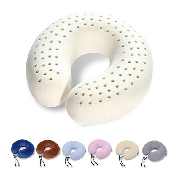 

30*30cm natural latex u-shaped pillow travel cushion neck pillow memory rebound office car flight cervical spine protet