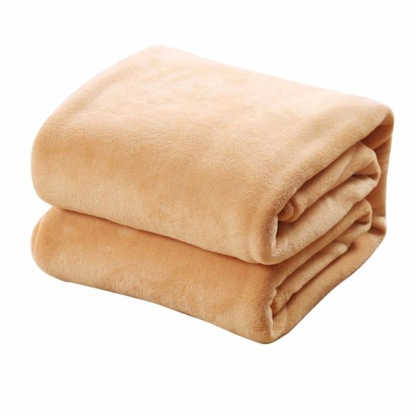 

comfortable super soft keep warm flannel blanket large size solid color home sofa bedding office car blanket home textile