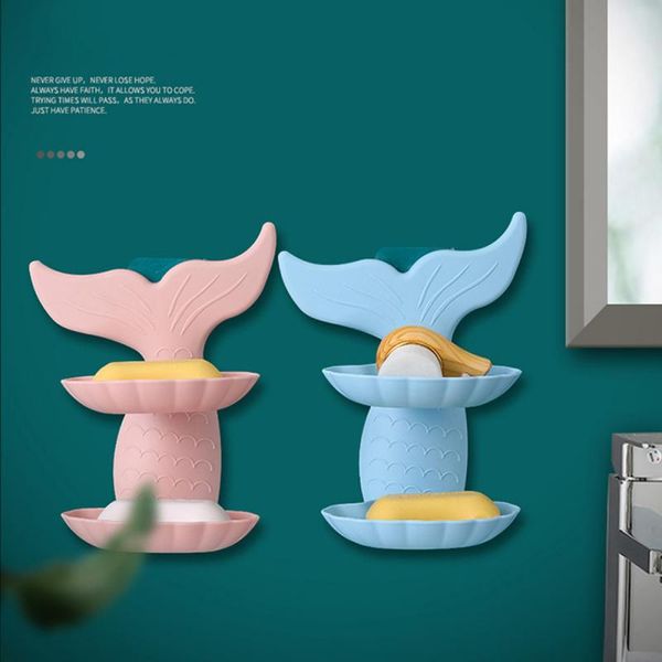 

goldfish shape double drain soap box punch creative bathroom shelf bathroom double soap box storage rack