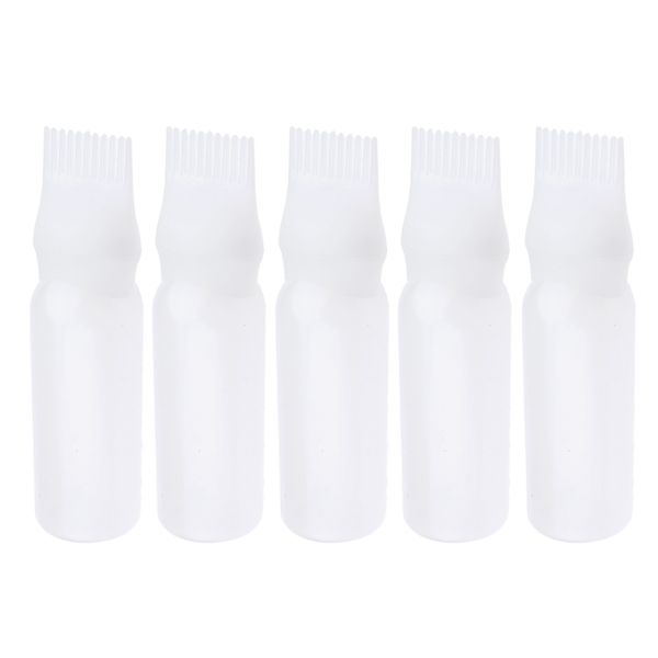 

5pcs hair coloring comb applicator bottles brush dispenser with scale 60ml