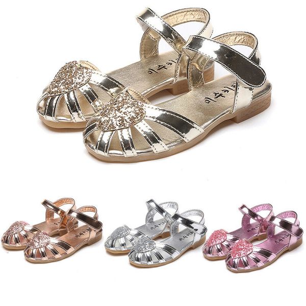 

fashion kids baby girls soft sole sandals toddler summer shoes heart sandal for princess girls gift 2-7y, Black;red
