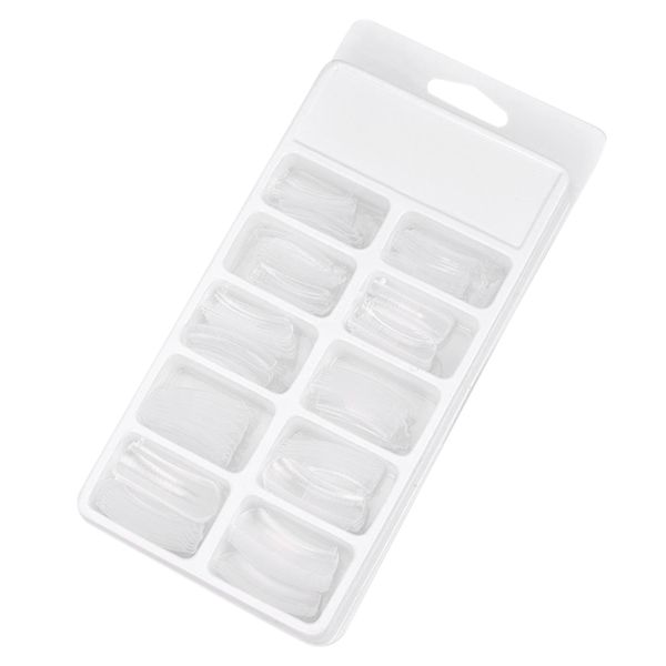 

100 pieces acrylic nail tips french full cover artificial nail art tools clear long manicure diy false nails, Red;gold