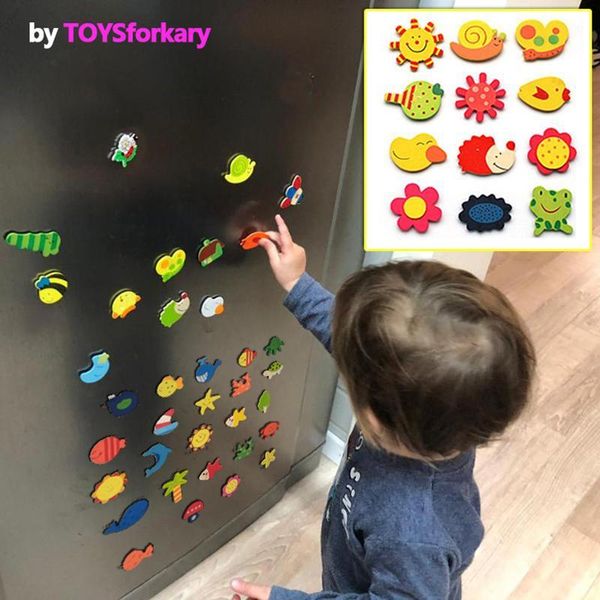 

1set wooden refrigerator magnet fridge stickers animal cartoon alphabet numbers colorful kids toys for children baby educational