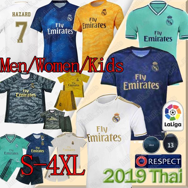 

Thai 19 20 Real MadridJersey HAZARD camiseta de fútbol SERGIO RAMOS MODRIC Soccer Jerseys VARANE VINICIUS JR S-4XL Maillot de football