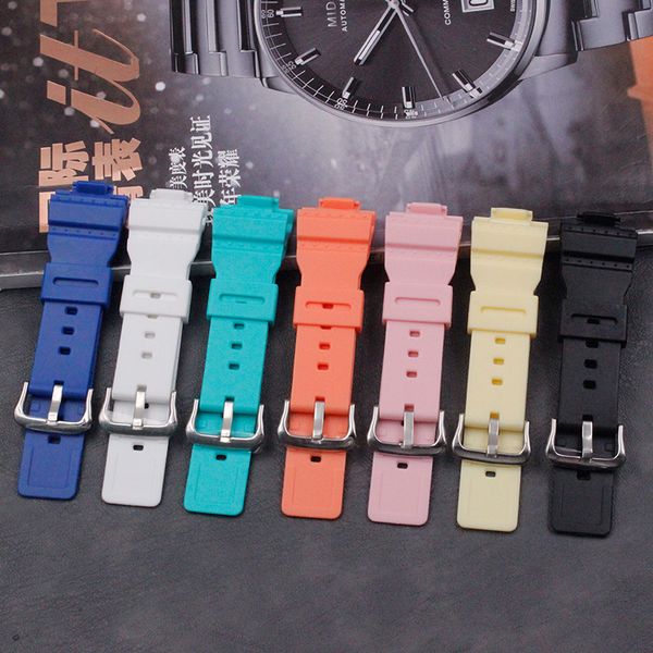 

silicone strap watch accessories for baby-g series ba-110/111/112 / bga-130 ladies casual waterproof sports rubber strapb, Black;brown