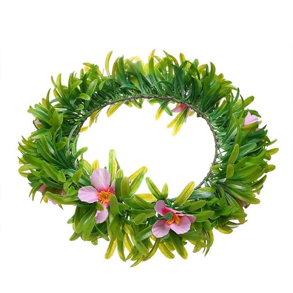 

headdress garland seaside resort holiday fresh grass plastic handmade fabric flower wreath pet supplies home garden