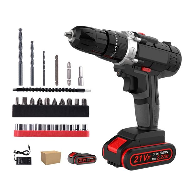 

21v professional electric screwdriver lithium battery rechargeable handheld drill multi-function cordless drill power tools