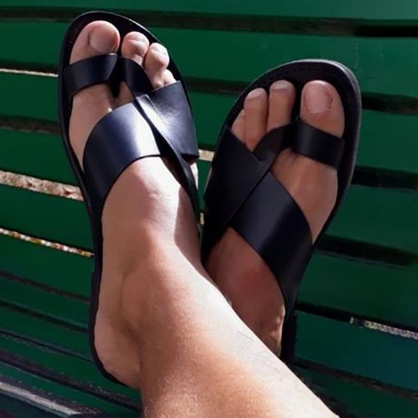 

sandals men shoes casual flat shoe male man flats summer flip thong slippers slides zapatos de hombres personlizar m0511, Black